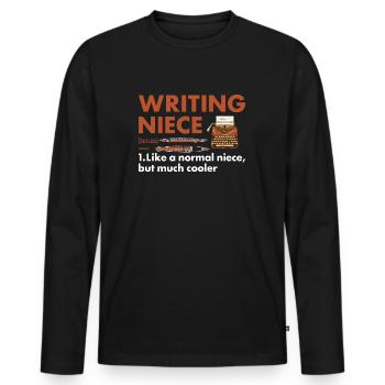 Writer Niece Definition Writing - Men's Premium Organic Long Sleeve Shirt - black - Front - Nico (187cm)