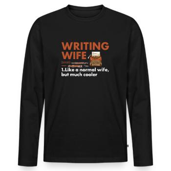 Writer Wife Definition Writing - Men's Premium Organic Long Sleeve Shirt - black - Front - Nico (187cm)