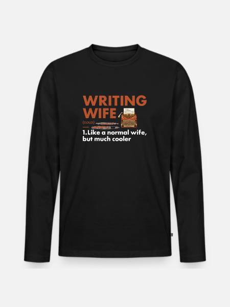 Writer Wife Definition Writing - Men's Premium Organic Long Sleeve Shirt - black