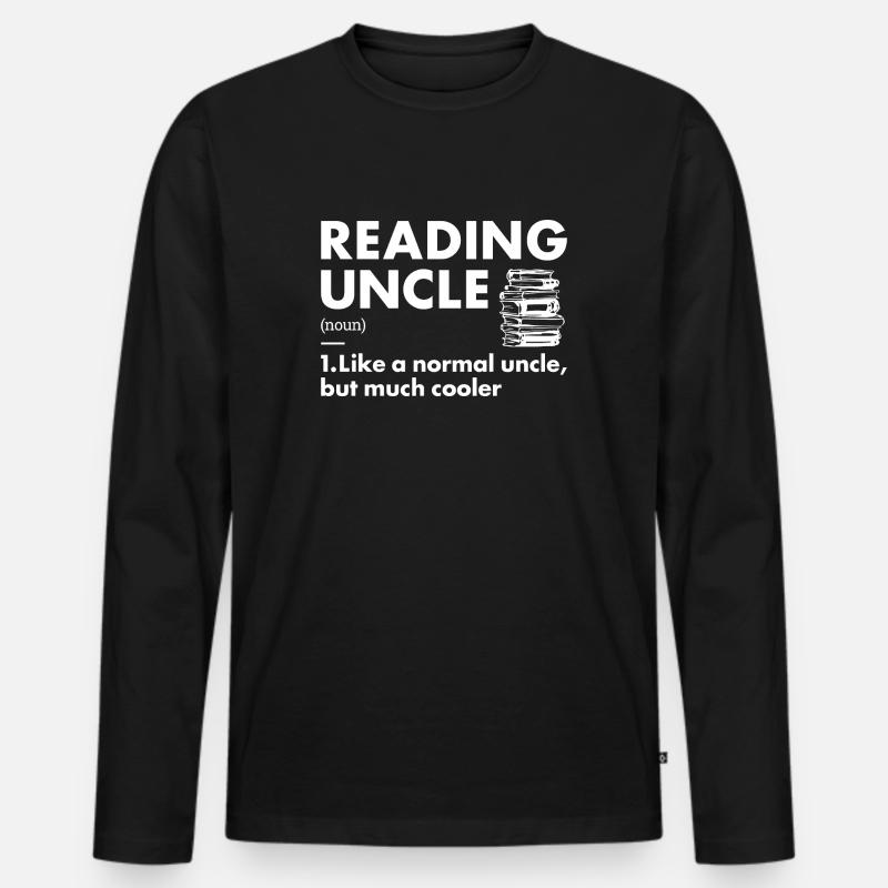 Reader Uncle Definition Reading - Männer Premium Bio Langarmshirt - Schwarz
