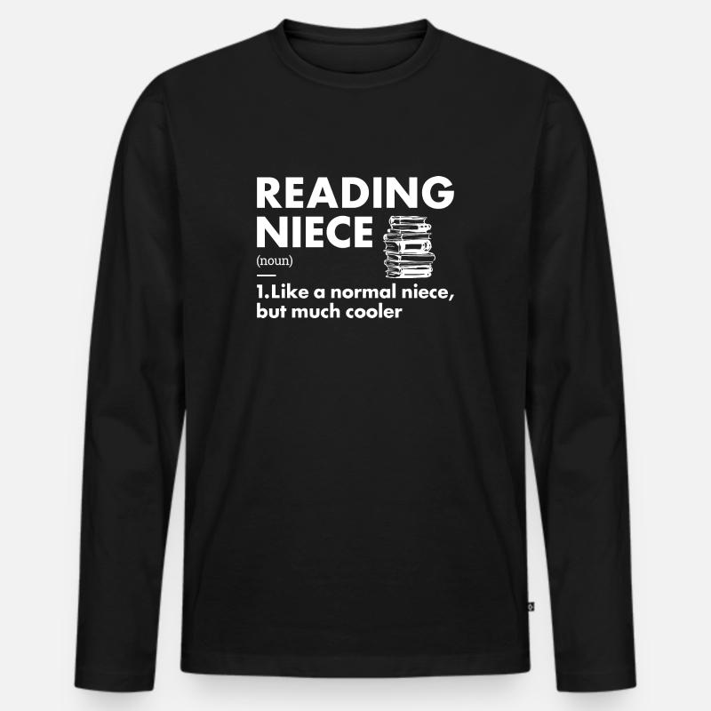 Reader Niece Definition Reading - Männer Premium Bio Langarmshirt - Schwarz