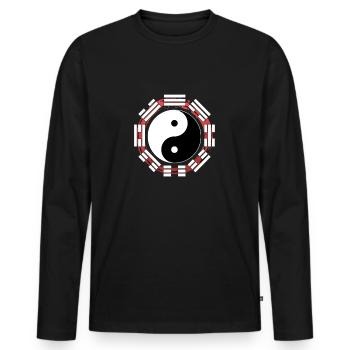 Bagua Zhang Yin Yang Chinese Martial Arts Circle - Men's Premium Organic Long Sleeve Shirt - black - Front - Nico (187cm)