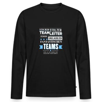 Teamleiter Lustig Team Geschenk Produktionsfirma - Männer Premium Bio Langarmshirt - Schwarz - Vorne - Nico (187cm)