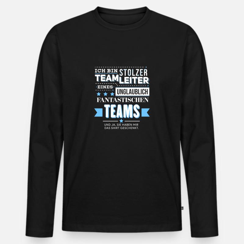 Teamleiter Lustig Team Geschenk Produktionsfirma - Männer Premium Bio Langarmshirt - Schwarz