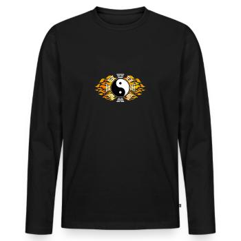 Bagua Zhang Yin Yang Chinese Martial Arts Circle - Men's Premium Organic Long Sleeve Shirt - black - Front - Nico (187cm)