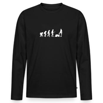 Domina Evolution Outfit Fetiche BDSM Lustig - Männer Premium Bio Langarmshirt - Schwarz - Vorne - Nico (187cm)