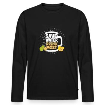 Most Sweet Must Fruit Juice Viez Ebbelwoi Apple Cider - Men's Premium Organic Long Sleeve Shirt - black - Front - Nico (187cm)