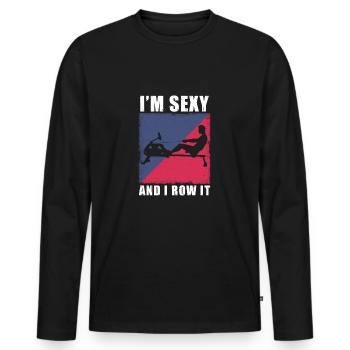 rameur I'm Sexy And I Row It Ergometer Fitness - T-shirt manches longues Premium bio Homme - noir - Devant - Nico (187cm)