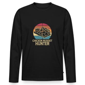 Lustiges Hühner-Nuggets, Jagd-Nuggets, Leben für - Männer Premium Bio Langarmshirt - Schwarz - Vorne - Nico (187cm)