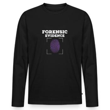 Preuve médico-légale pour un enquêteur - T-shirt manches longues Premium bio Homme - noir - Devant - Nico (187cm)