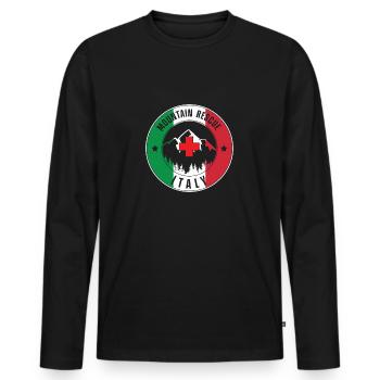 Mountain Rescue Search Team Italy - Men's Premium Organic Long Sleeve Shirt - black - Front - Nico (187cm)