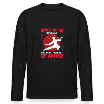 Wing Chun Out Of Munition Kampfsport Kung Fu - Männer Premium Bio Langarmshirt - Schwarz - Vorne - Nico (187cm)
