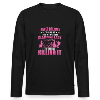 Ich hätte nie gedacht, dass ich ein super sexy - Männer Premium Bio Langarmshirt - Schwarz - Vorne - Nico (187cm)