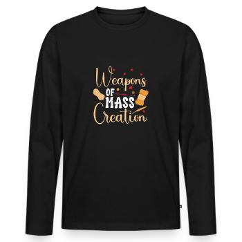 Weapons Of Mass Creation Fil à crochet amusant - T-shirt manches longues Premium bio Homme - noir - Devant - Nico (187cm)