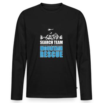Search Rescue Mountain Rescue Repeat Search Rescue - Men's Premium Organic Long Sleeve Shirt - black - Front - Nico (187cm)