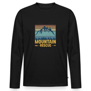 Mountain Rescue Retro Search And Rescue - Men's Premium Organic Long Sleeve Shirt - black - Front - Nico (187cm)