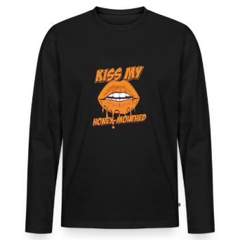 Kiss My Funny Honey Bee Éventail agricole pour - T-shirt manches longues Premium bio Homme - noir - Devant - Nico (187cm)