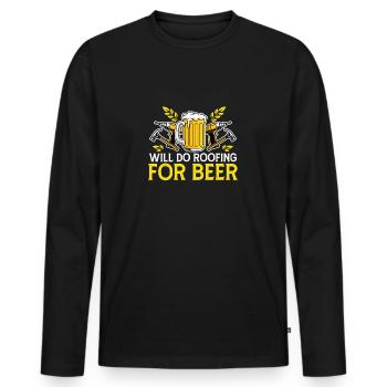 Toiture amusante pour les amateurs de bière - T-shirt manches longues Premium bio Homme - noir - Devant - Nico (187cm)