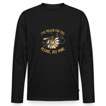 Jeu de mots d'apiculture amusant pour un fermier - T-shirt manches longues Premium bio Homme - noir - Devant - Nico (187cm)
