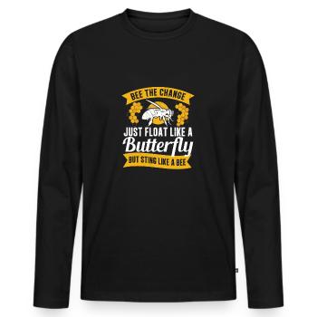 Bee The Change Funny Beekeeping For A Honey - Men's Premium Organic Long Sleeve Shirt - black - Front - Nico (187cm)