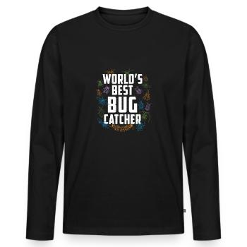 Worlds Best Bug Catcher Funny Entomologist Bug - Men's Premium Organic Long Sleeve Shirt - black - Front - Nico (187cm)
