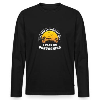 Yes I Have A Retirement Plan Sailing Funny - T-shirt manches longues Premium bio Homme - noir - Devant - Nico (187cm)