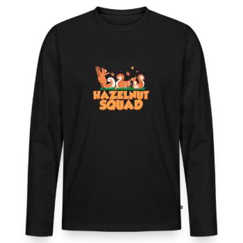 Haselnuss-Eichhörnchen lustige Eichhörnchen für - Männer Premium Bio Langarmshirt - Schwarz - Vorne - Nico (187cm)