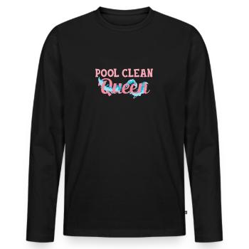 Pool Clean Queen Funny Pool Guy Service de piscine - T-shirt manches longues Premium bio Homme - noir - Devant - Nico (187cm)