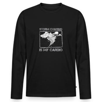 Storm Chasing Humour Météorologie Humour pour un - T-shirt manches longues Premium bio Homme - noir - Devant - Nico (187cm)