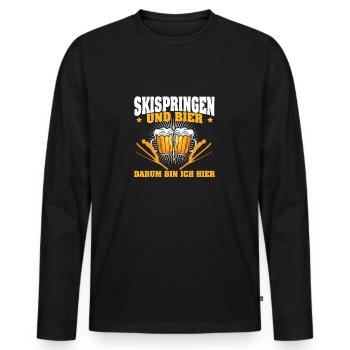 Saut à ski et bière C'est pourquoi je suis ici - T-shirt manches longues Premium bio Homme - noir - Devant - Nico (187cm)
