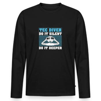 Tec Diver Do It Silent Do It Deeper Funny Plongée - T-shirt manches longues Premium bio Homme - noir - Devant - Nico (187cm)