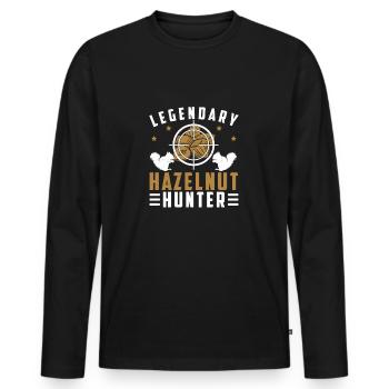 Legendary Squirrel Hunter Funny Squirrels For - Men's Premium Organic Long Sleeve Shirt - black - Front - Nico (187cm)