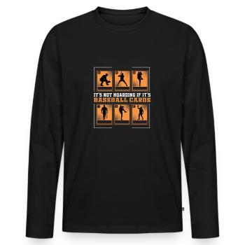 Retro-Baseball-Karte zum Sammeln für einen - Männer Premium Bio Langarmshirt - Schwarz - Vorne - Nico (187cm)