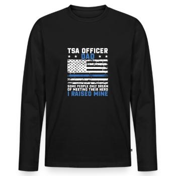 Patriotischer Transport-Sicherheitsheld für einen - Männer Premium Bio Langarmshirt - Schwarz - Vorne - Nico (187cm)
