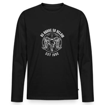 As Above So Below Evil Pentacle Salem - Men's Premium Organic Long Sleeve Shirt - black - Front - Nico (187cm)