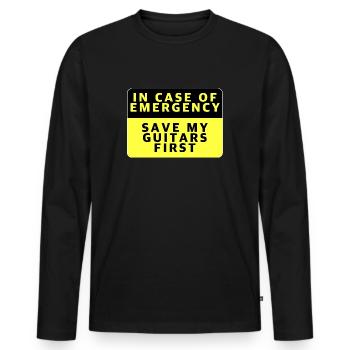 Enregistrer mes guitares d’abord | Musique, Concert - T-shirt manches longues Premium bio Homme - noir - Devant - Nico (187cm)
