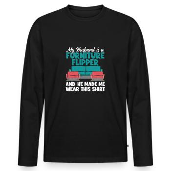 Awesome Furniture Flipping Business For A Flipper - Men's Premium Organic Long Sleeve Shirt - black - Front - Nico (187cm)