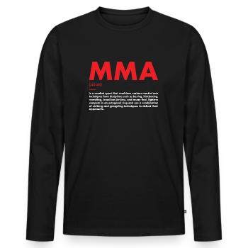 Sport Definition MMA - Männer Premium Bio Langarmshirt - Schwarz - Vorne - Nico (187cm)