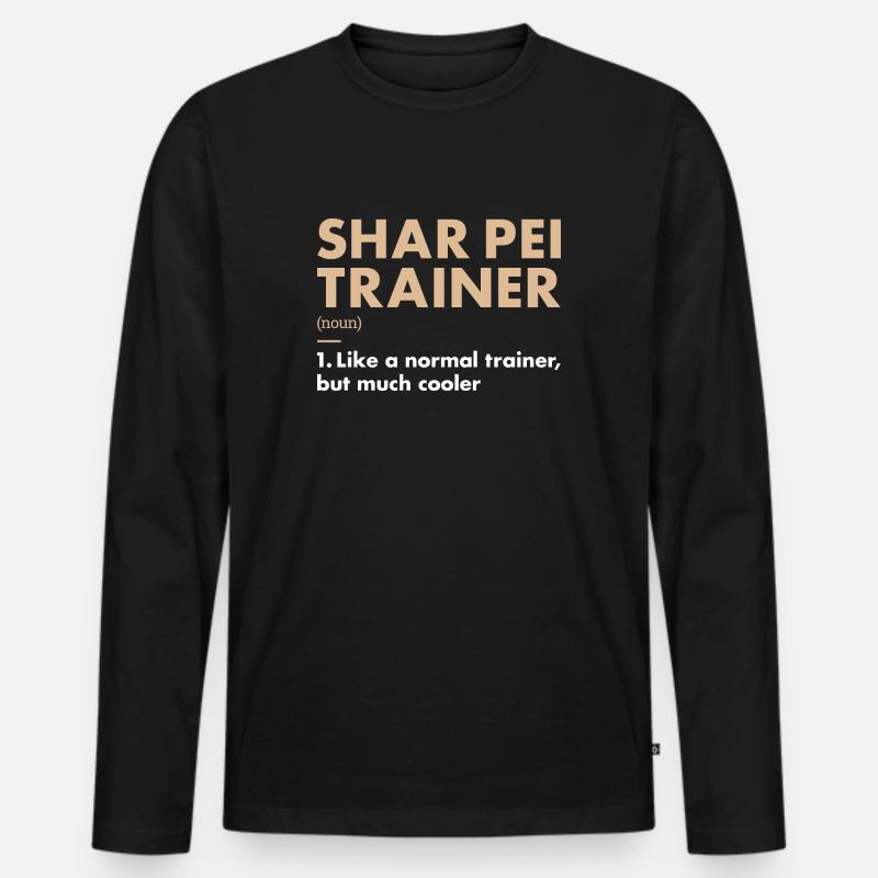 Shar Pei Trainer Definiton - Männer Premium Bio Langarmshirt - Schwarz
