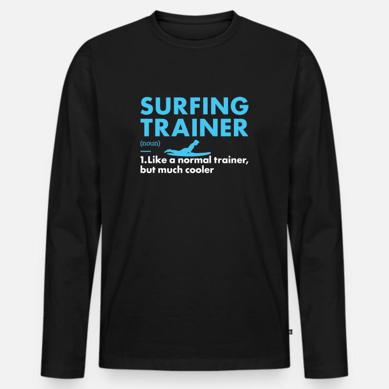 Sport Trainer Surfing - Männer Premium Bio Langarmshirt - Schwarz