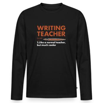 Writer Teacher Definition Writing - Men's Premium Organic Long Sleeve Shirt - black - Front - Nico (187cm)