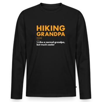 Hiker Grandpa Definition Hiking - Männer Premium Bio Langarmshirt - Schwarz - Vorne - Nico (187cm)
