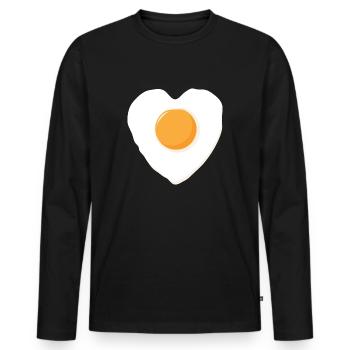 Spiegeleiliebe - Männer Premium Bio Langarmshirt - Schwarz - Vorne - Nico (187cm)