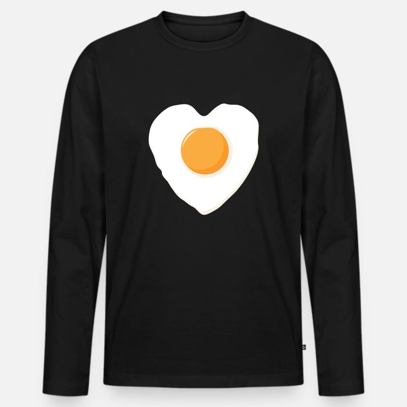 Spiegeleiliebe - Männer Premium Bio Langarmshirt - Schwarz