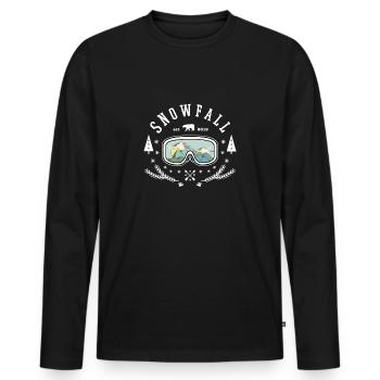 Wildnis - Abenteuer - Snowboard - Männer Premium Bio Langarmshirt - Schwarz - Vorne - Nico (187cm)