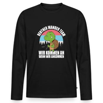 Retiree hiking team - Men's Premium Organic Long Sleeve Shirt - black - Front - Nico (187cm)