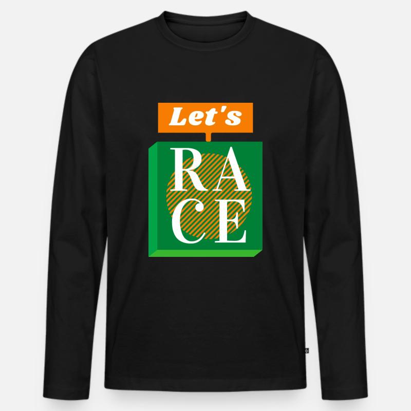 Das Rennen - Männer Premium Bio Langarmshirt - Schwarz