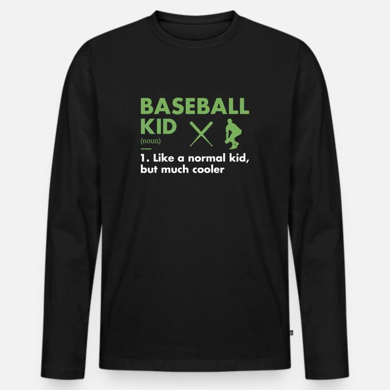 Sport Kid Definition Baseball - Männer Premium Bio Langarmshirt - Schwarz