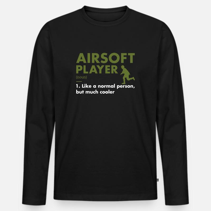 Sport Player Definition Airsoft - Männer Premium Bio Langarmshirt - Schwarz