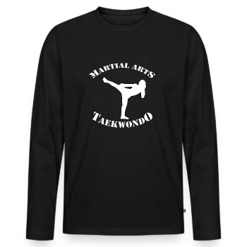 Taekwondo - T-shirt manches longues Premium bio Homme - noir - Devant - Nico (187cm)